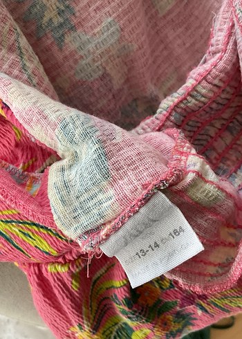 Pembe Renkli Çiçek Desenli Kız Tulum - Görsel 2