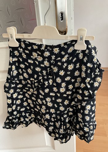 Volanlı Siyah şort Mini Etek - Görsel 3