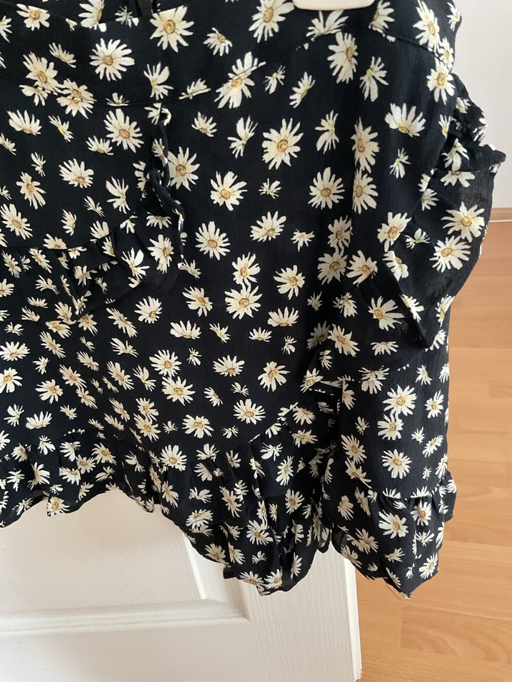 Volanlı Siyah şort Mini Etek - Görsel 2