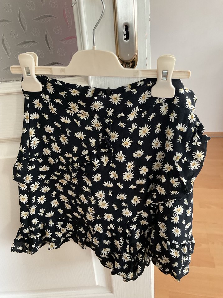 Volanlı Siyah şort Mini Etek - Görsel 3