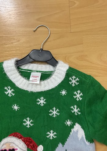 Kız Çocuk Renkli Baskılı Triko Kazak - Görsel 2