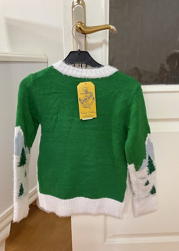 Kız Çocuk Renkli Baskılı Triko Kazak - Görsel 6