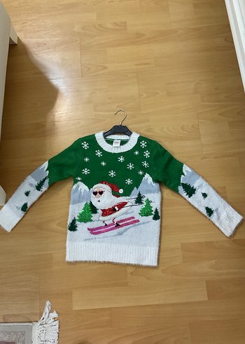 Kız Çocuk Renkli Baskılı Triko Kazak - Görsel 5