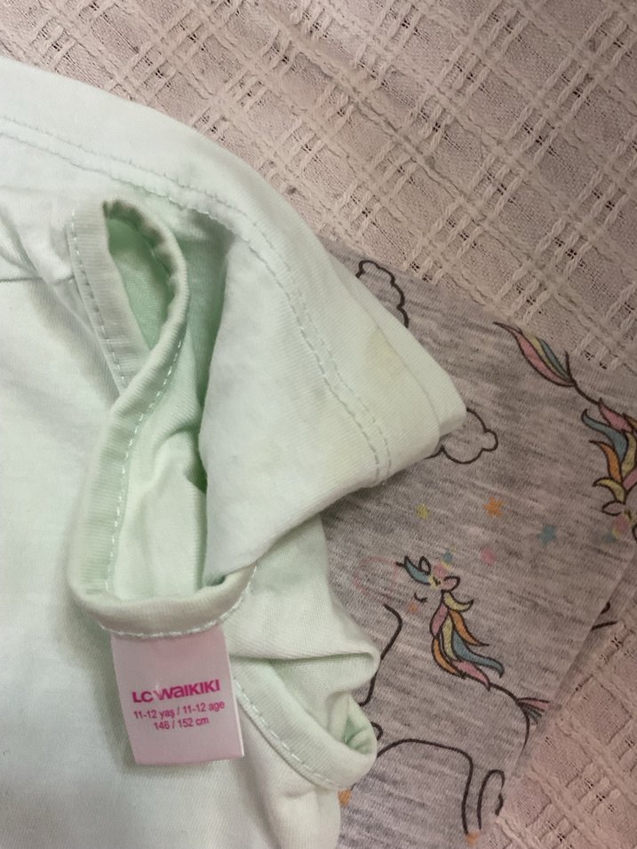 Kızlar için Pamuklu Kısa Kollu Pijama Takımı - Görsel 2