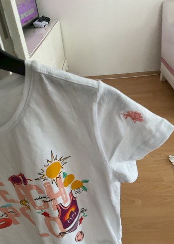 Beyaz Baskılı Kız Çocuk Tişörtü - Görsel 2