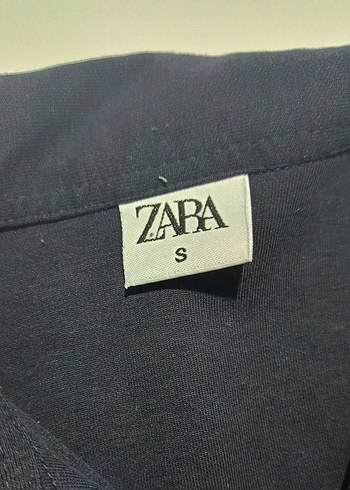 Zara Lacivert Fermuarlı Polo Yaka T-shirt - Görsel 4