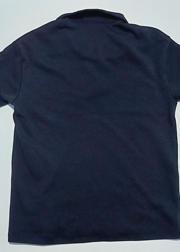 Zara Lacivert Fermuarlı Polo Yaka T-shirt - Görsel 2