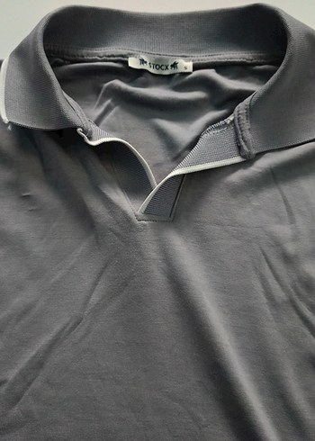 Gri Polo Yaka T-shirt Stocx - Görsel 4