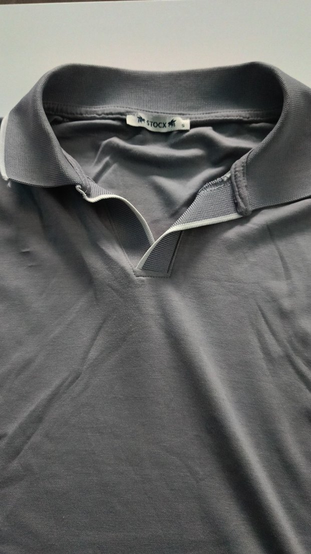 Gri Polo Yaka T-shirt Stocx - Görsel 4