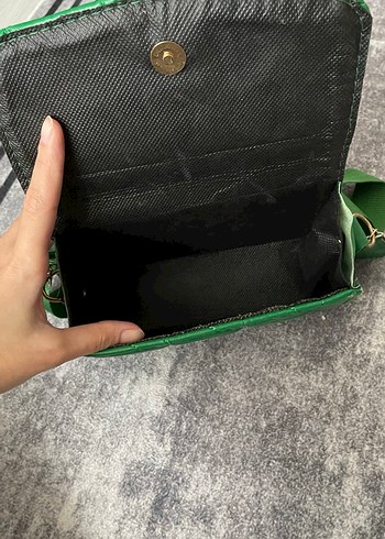 Parlak Yeşil Deri Kadın Çanta - Görsel 5