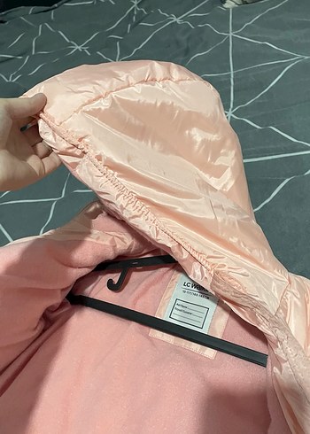 Pembe Uzun Kollu Kışlık Mont - Görsel 7