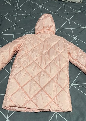 Pembe Uzun Kollu Kışlık Mont - Görsel 6