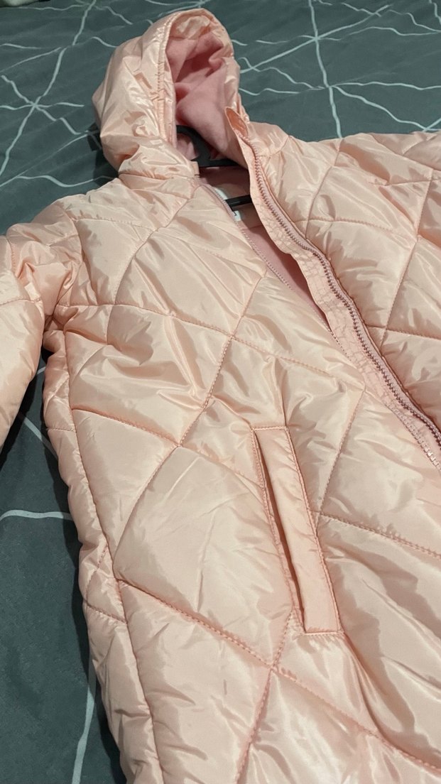 Pembe Uzun Kollu Kışlık Mont - Görsel 2