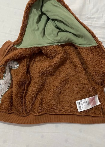 Kahverengi Kapüşonlu Erkek Çocuk Ceket - Görsel 3