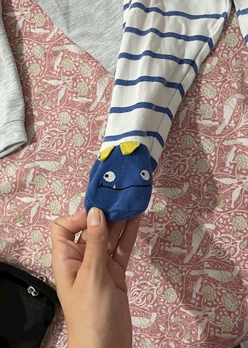 HelloBaby Gri Nakışlı Erkek Çocuk Rahat Kesim Pantolon