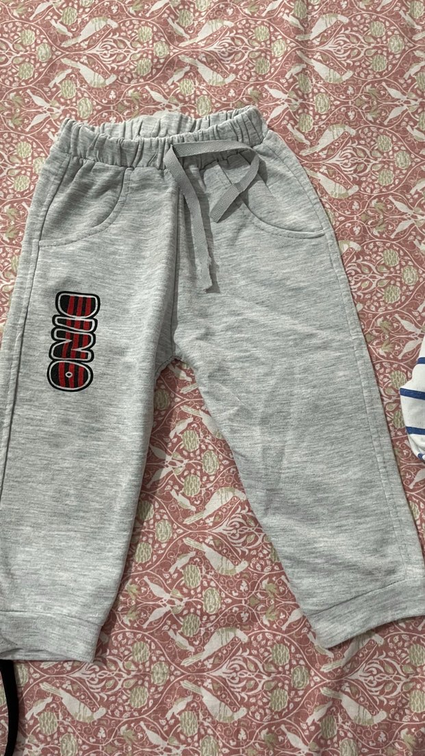 Gri Nakışlı Erkek Çocuk Rahat Kesim Pantolon - Görsel 5