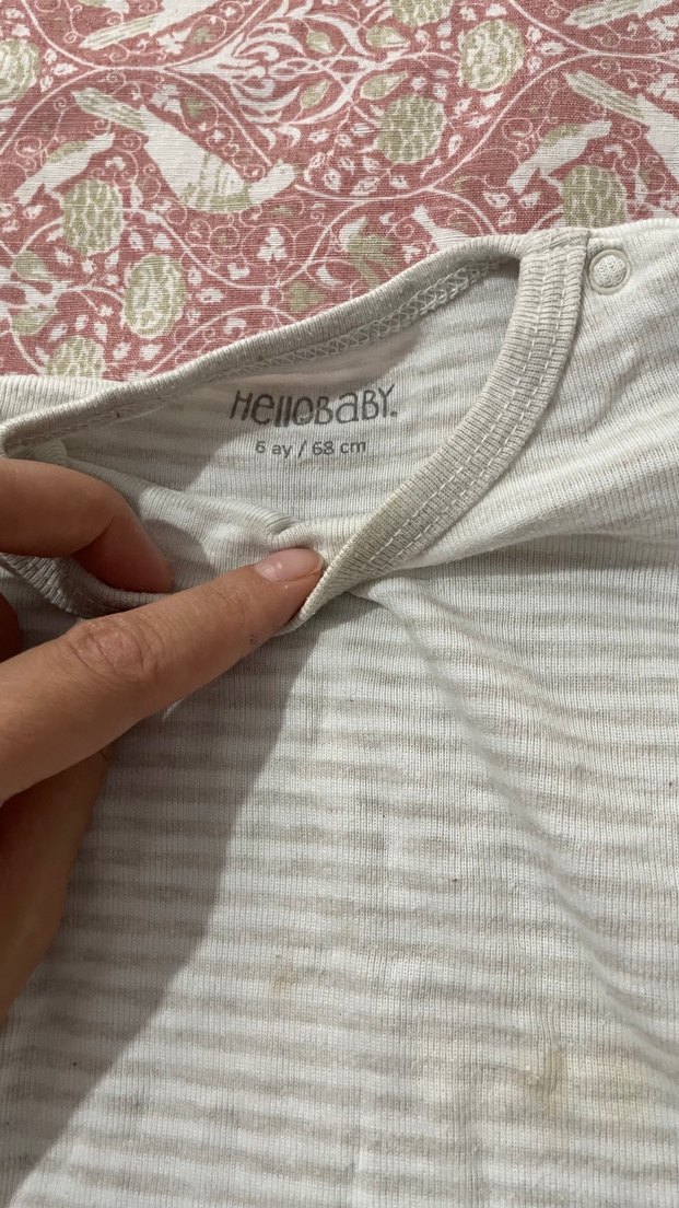 Pamuklu Kısa Kollu Bebek Body Gri - Görsel 3