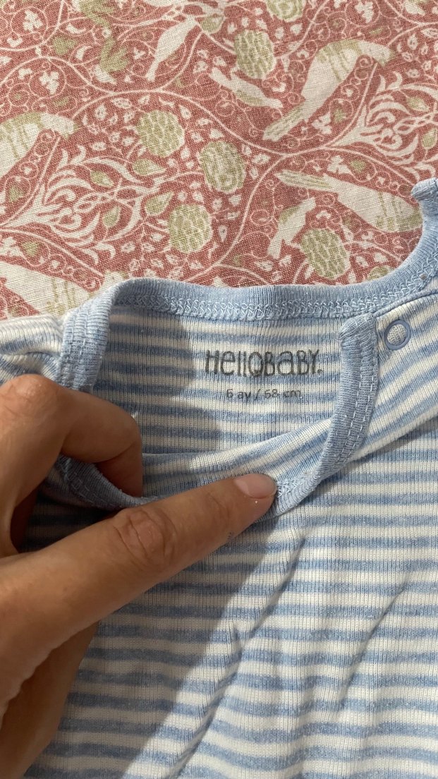 Pamuklu Kısa Kollu Bebek Body Gri - Görsel 4