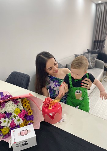 Yeşil Desenli Kısa Kollu Bebek Tulum - Görsel 3