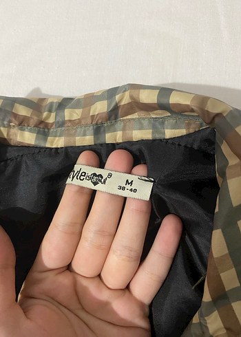 Diğer Düğmeli Kısa Kesim Kareli Kadın şişme mont