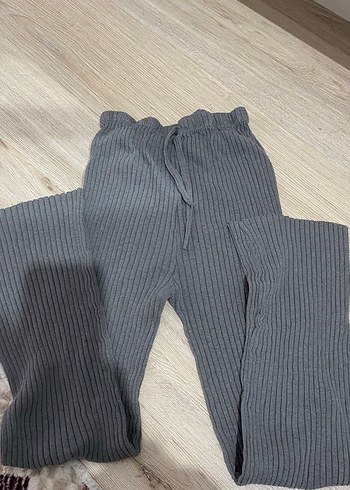 Gri Örgü Kadın Kumaş pijama