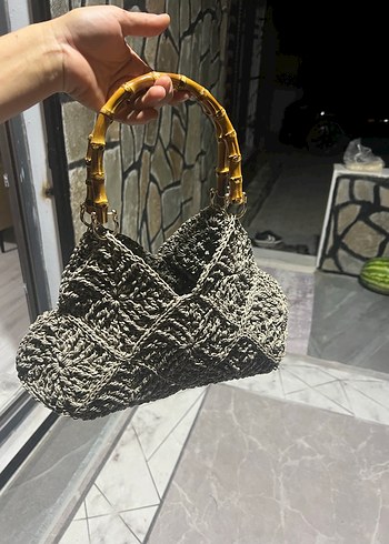 Zara Örgü Kadın Gri Bohem Çanta