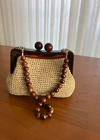 Boncuklu Örgü Bohem Kadın Portföy Çanta - Görsel 2