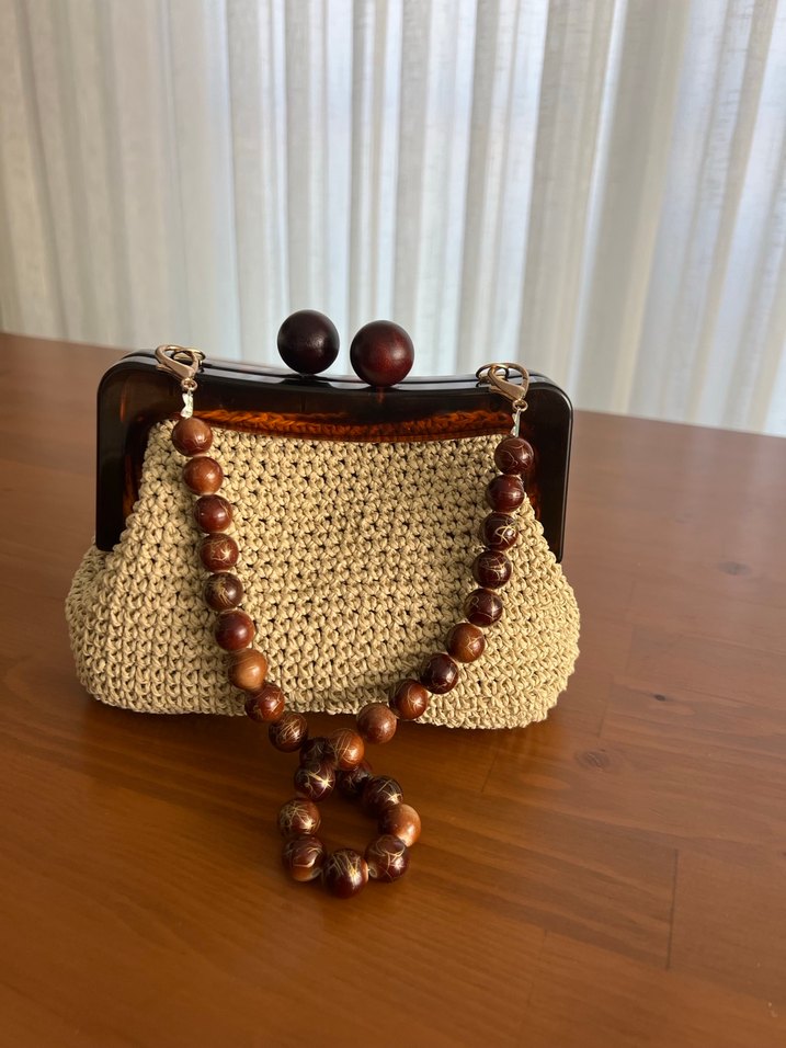 Boncuklu Örgü Bohem Kadın Portföy Çanta - Görsel 2