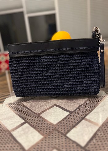 Kadın Siyah Örgü Clutch Çanta - Görsel 3