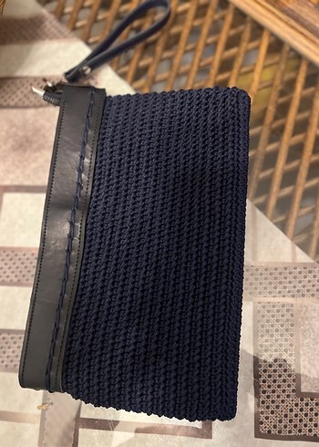 Kadın Siyah Örgü Clutch Çanta - Görsel 2