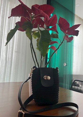 Siyah Örgü Kadın Çapraz Çanta - Görsel 3