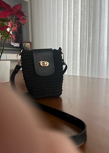 Siyah Örgü Kadın Çapraz Çanta - Görsel 2