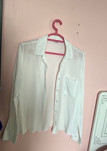 Beyaz Saten Kadın Gömlek - Görsel 2