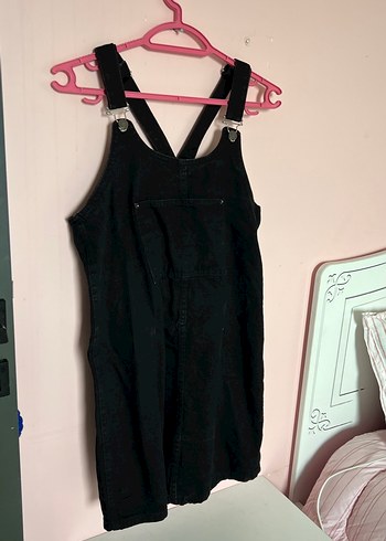 Kadın Siyah Askılı Kısa Salopet - Görsel 2