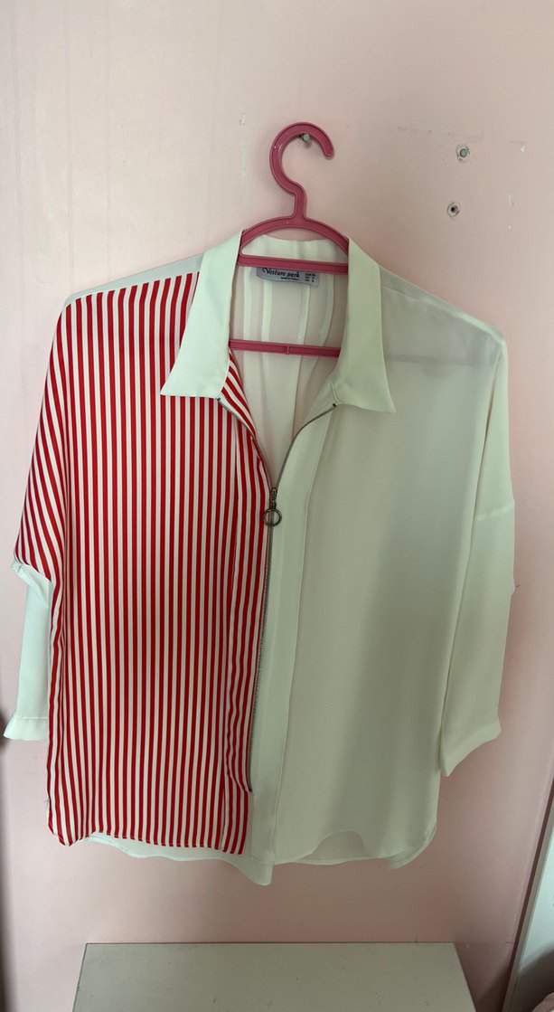 Düğmeli, Yakalı, Kısa Kollu Kadın Gömlek - Görsel 2