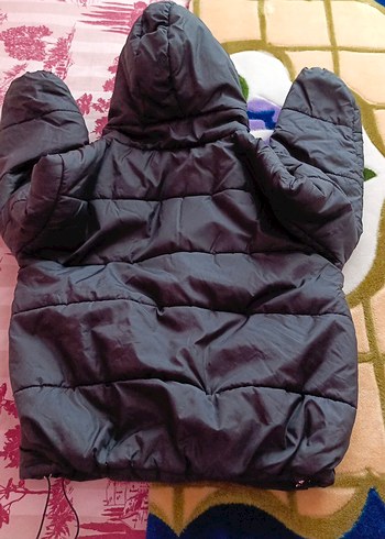 Siyah Kapüşonlu Fermuarlı Kadın Kışlık Mont - Görsel 2