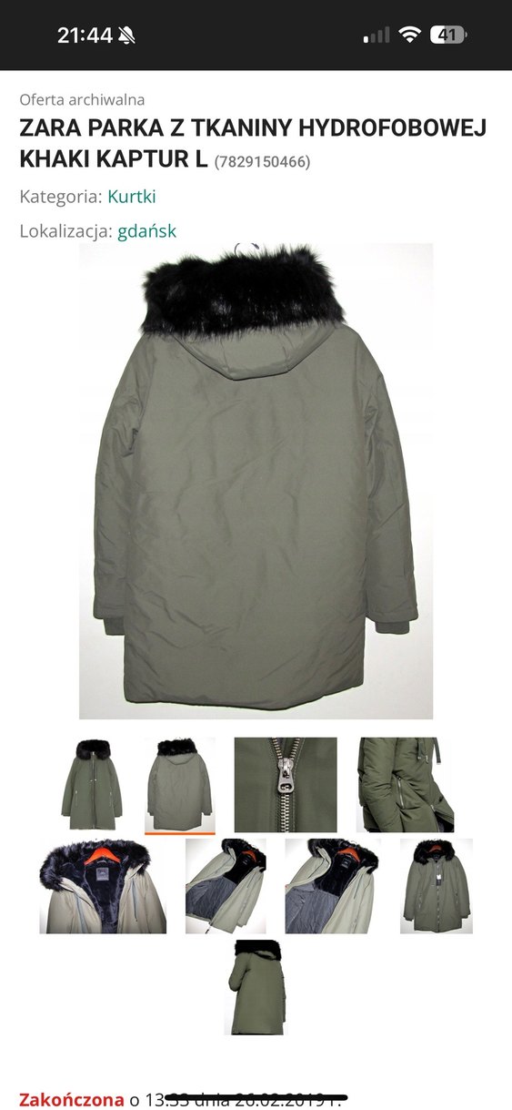 Zara Kürk Detaylı Haki Kadın Kışlık Mont - Görsel 2