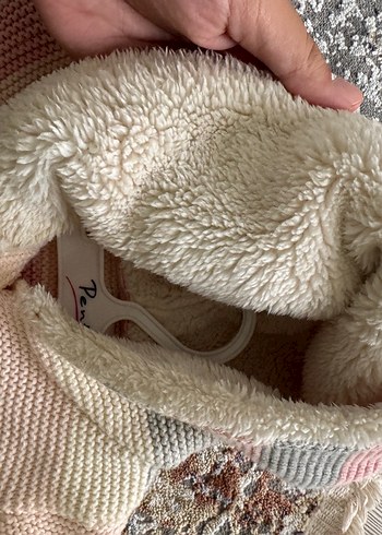 Gap Pembe Gri Çizgili bebek hırka - Görsel 3