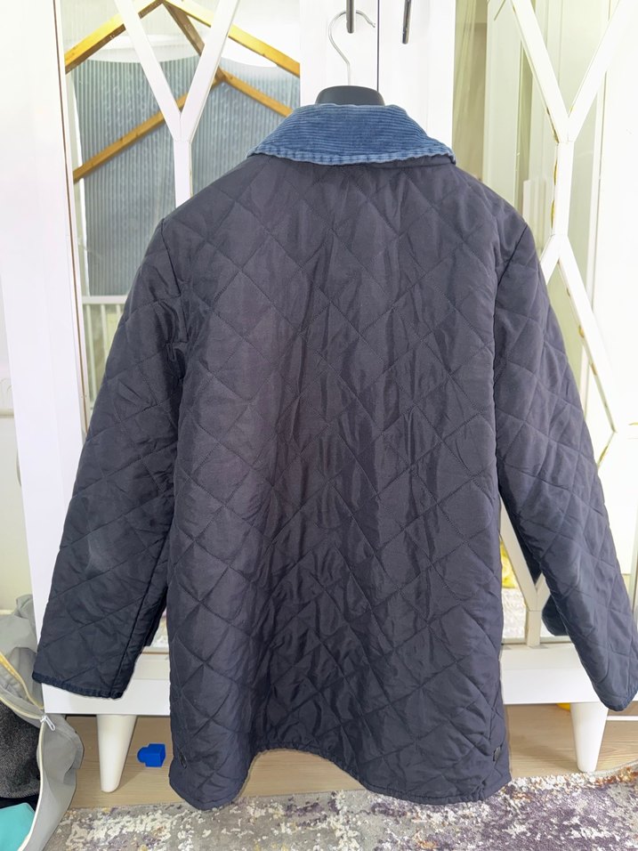 Barbour Düğmeli Midi Kot Yaka erkek mont - Görsel 5