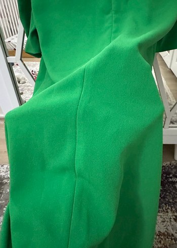 Yeşil Midi Kısa Kollu Salaş Elbise - Görsel 6