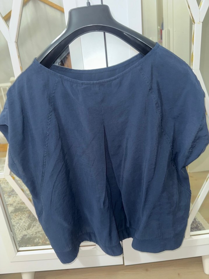 Lacivert Kısa Kollu  Bluz - Görsel 5