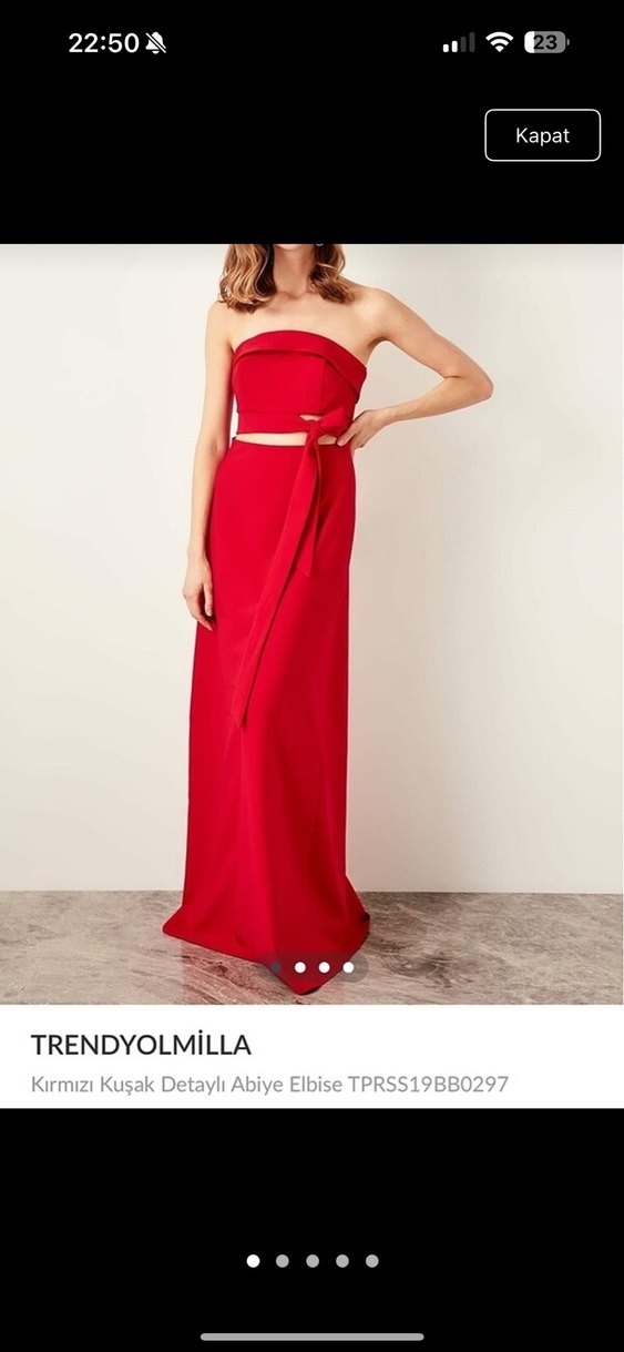 Kırmızı elbise - Görsel 5