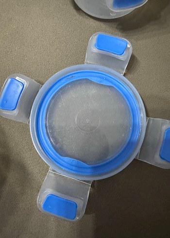 Pastel Mavi Kapaklı Yuvarlak Saklama Kapları - Görsel 3