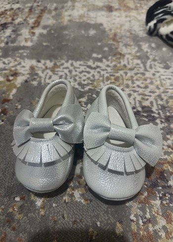 Kız Bebek gri Fırfırlı İlk Adım Ayakkabısı - Görsel 2