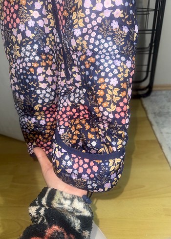 Kürklü Kapüşonlu Desenli Bebek Kız astronot mont - Görsel 3