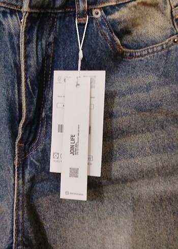 38 Beden Gri Bol Kesim Midi Kadın Kot Pantolon