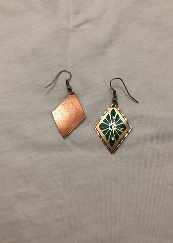 Accessorize Turkuaz Nakışlı Boncuklu Midi Küpe