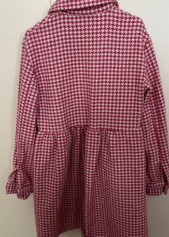 Bordo Düğmeli Uzun Kollu kız çocuk elbise - Görsel 4