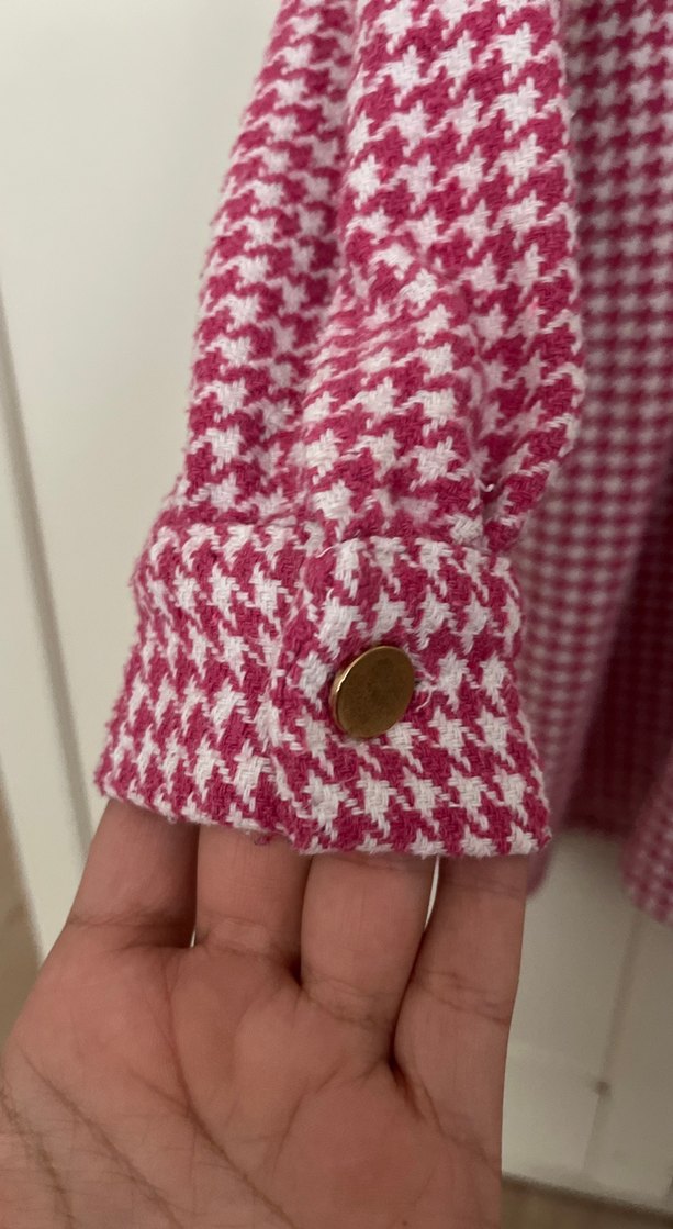 Bordo Düğmeli Uzun Kollu kız çocuk elbise - Görsel 3