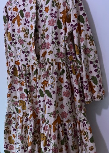 Kız Çocuk Bohem Renkli Baskılı Elbise - Görsel 6